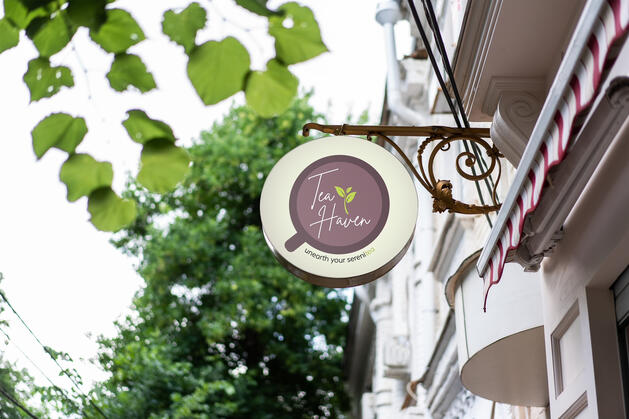 "Tea Haven" Store Sign